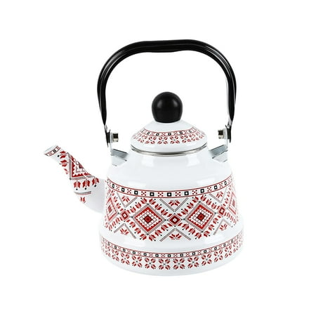 

Porcelain Enameled Tea Kettle Picnic Tea Pot Hot Water Pot Water Tea Pot for Camping White