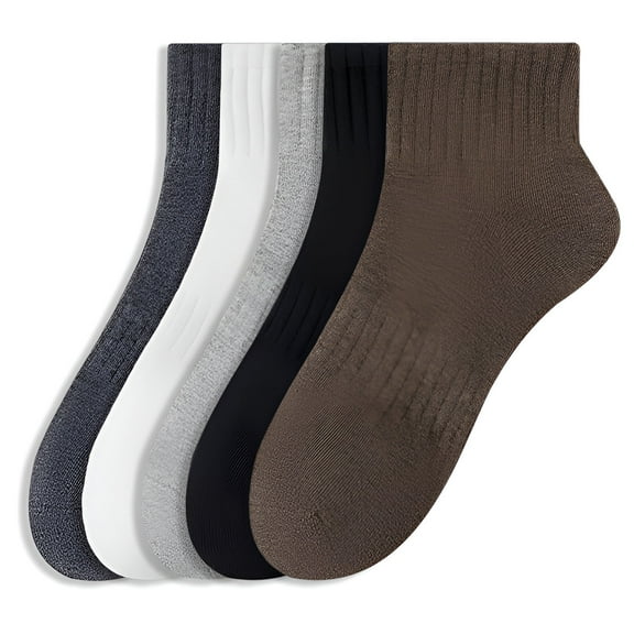 TELOLY 5Pairs Mens Ankle Socks9-13Mens Ankle Socks Size 9-11 Men's Socks ,Colormixing1