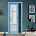 thumbnail image 4 of Slab Barn Door Panel Frosted Glass | Veregio 7412 Aquamarine | Sturdy Finished Doors | Pocket Closet Sliding-36" x 84", 4 of 5
