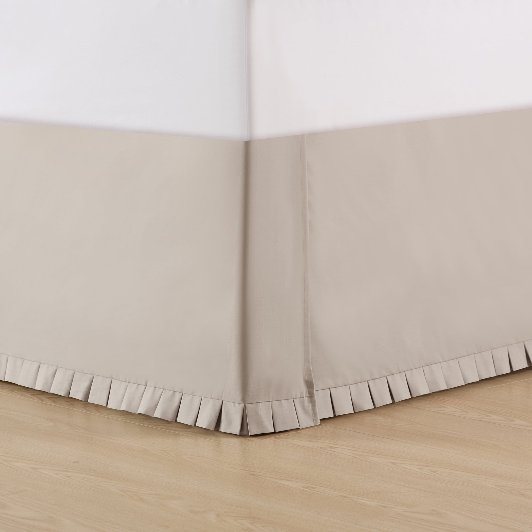 My Texas House Taupe Box Pleat Bedskirt Cotton Bed Skirt, King