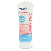 Equate Baby Zinc Sunscreen Mineral Lotion, SPF 50, 3 fl oz