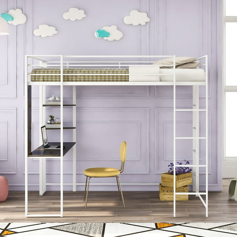 Maxwell metal loft 2024 bed with desk