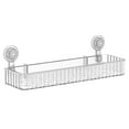 thumbnail image 4 of Large Suction Cup Bathroom Shelf No Drill, Wall Mounted Shower Organizer Storage Rack, Space Saving Plastic Wall Shelf for Bathroom & Kitchen Accessories,White, 15.75 × 5.12 in, 4 of 5