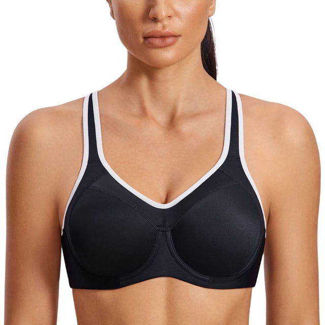 Sostén SYROKAN Deportivo con Aros y Espalda Cruzada Negro 34D