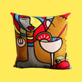 thumbnail image 3 of Floorora Traditional 18x18 Decorative Pillow Case, Yellow Martina Mother's Day, Removable Cover, 3 of 5