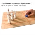 thumbnail image 4 of Graflsoa Ensemble de Jeu Familial Portable 3-en-1: Curling, Quilles, Shuffleboard avec Tissu SBR Durable, Conception Double Face, Roulement et Rangement Faciles pour le Plaisir Intérieur et Extérieur, 4 of 5