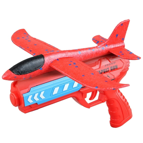 Airplane Launcher Toys Foam Glider Catapult Plane Toys (Blue Gun+Lighted Plane)