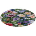 thumbnail image 4 of Floral Colorful Flower Washable Round Rug -Circle Area Rugs for Nursery Bedroom, Vintage Non Slip Non Shedding Low Pile Carpet for Living Room Coffee Table Entryway, 4 of 6