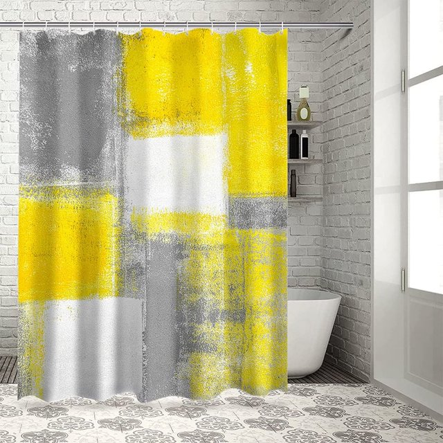 FNNMNNR Fabric Shower Curtain for Bathroom Abstract Geometric Lavender Custom Shower Curtain Set with Hooks Luxury Bathroom Curtains Purple Grey Waterproof Polyester Bathroom Accessor
