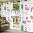 thumbnail image 3 of Pink Flamingos Outdoor Curtains for Patio Waterproof,Windproof Privacy Curtains with Weighted Bottom,Summer Green Tropical Palm Leaves Outside Drapes for Picnic Garage Backyard Cabana 54"x95" 2 Panel, 3 of 8
