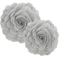 thumbnail image 6 of Fennco Styles Eva's Flower Garden Decorative Throw Pillow with Insert - 16 inches Round (Grey, 16" Case+Insert), 6 of 7