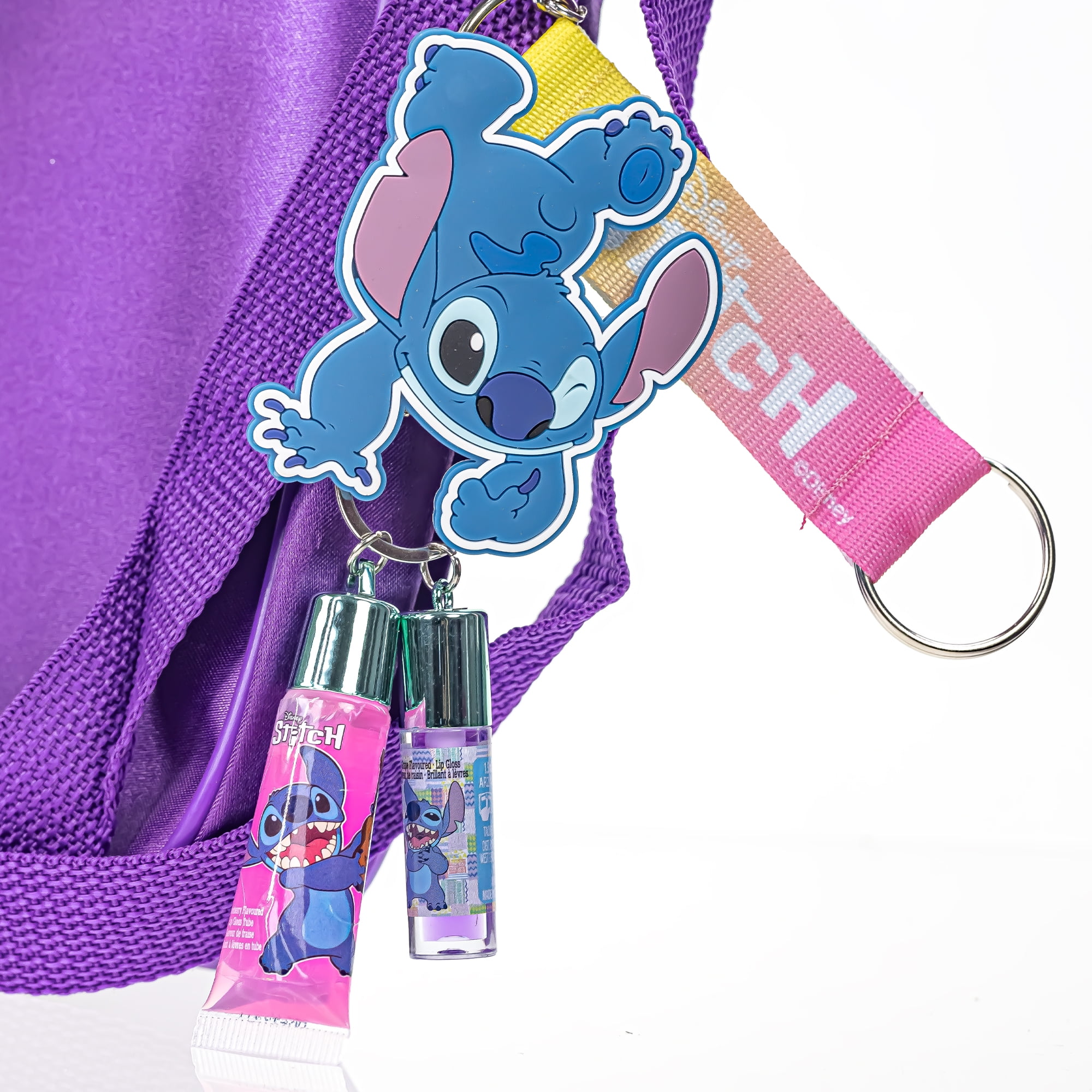 Stitch Lip Gloss Set, Strawberry and Grape Flavors, Pink and Purple