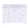 thumbnail image 4 of Paige 48" Bathroom Vanity with White Cabinet and Carrara Marble Top, 4 of 6