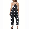 thumbnail image 3 of Odeerbi Kids Girls Summer Jumpsuit Dots Print Bib Overalls Casual Sleeveless Rompers Long Pants with Pockets 5-14 Years Black, 3 of 5