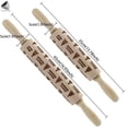 thumbnail image 2 of PULLIMORE 3D Christmas Wooden Rolling Pins 14" Embossed Roller Pin with Xmas Tree Snowflake Deer Pattern Cookies Cake Baking Tools, 2 of 9