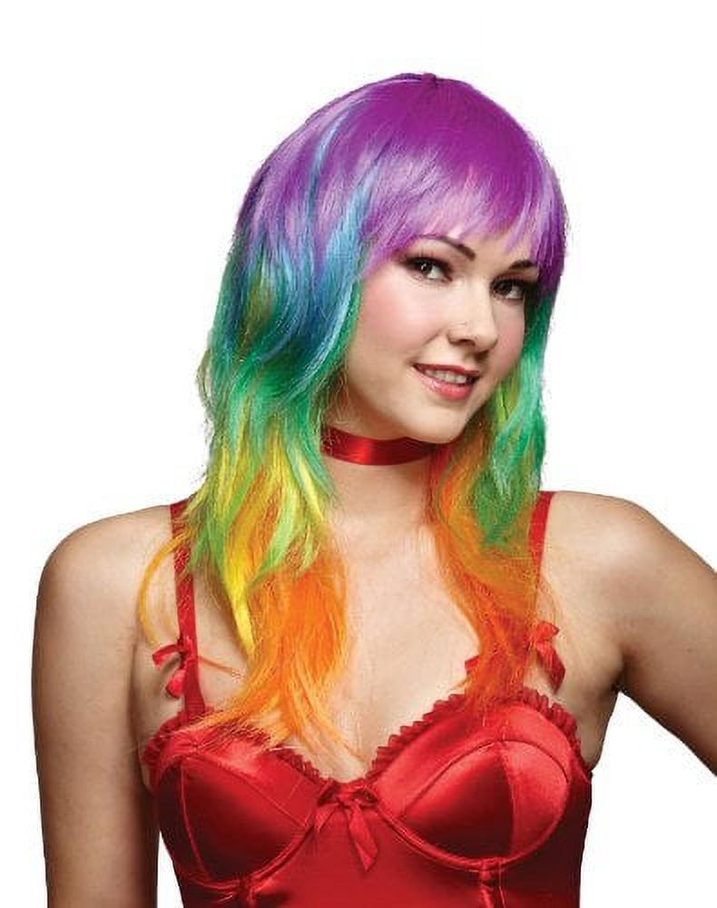 Rainbow Multicolor Wig Adult Halloween Accessory