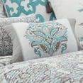 thumbnail image 2 of Levtex Home - Legacy - Decorative Pillow (14 x 18in.) - Embroidered Paisley - Teal, Grey, and White, 2 of 3