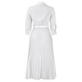 thumbnail image 3 of WILLBEST Ranch Yogurt Dressing Women's 2024 Spring Fashion Solid Color Sexy V Neckplus Size Belted Waist Dress, 3 of 6