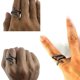 thumbnail image 4 of Anillo de pulpo antiguo punk de acero de titanio para hombres y mujeres, conjunto de joyería de diseño de tamaño ajustable, plata unisex, 4 of 8