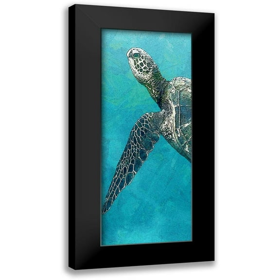 Allen, Kimberly 8x14 Black Modern Framed Museum Art Print Titled - Sea Turtle 3