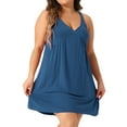 thumbnail image 2 of DARING DIVA Women's Plus Elegant V Neck Chemise Nightgown 4X Blue, 2 of 6