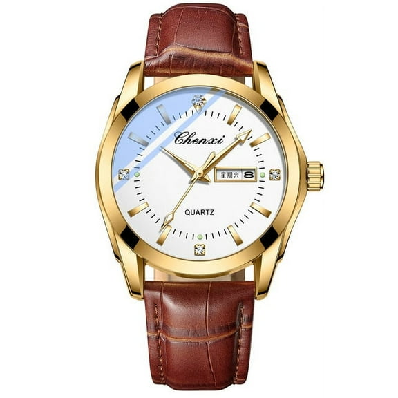 CHENXI Top Brand Luxury Men's Watches Fashion Sport Quartz Clock Casual Leather Waterproof Men Wrist Watches Business Date Watch