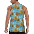 thumbnail image 3 of Easygdp Sunflowers Men's Tank Top, Sleeveless Muscle T Shirts, Breathable, Quick-Dry, Loose for Gym, Running, Fitness - X-Large, 3 of 9