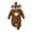 Brown, variant on Bellafa Newborn Baby Boy Clothes Solid Long Sleeve Zipper Hooded Romper Jumpsuit with Pocket Fall Winter One Piece Outfits