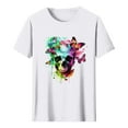 thumbnail image 6 of Busydd Womens Tops Stylish Skull Print T Shirts for Women Casual Short Sleeve Round Neck Summer Tops Comfortable Cotton Graphic Tees L, 6 of 6
