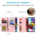 thumbnail image 2 of Dteck Wallet Case For Samsung Galaxy A51 4G, Matte PU Leather Case Built-in 9 Card Slots Zipper Purse Flip Cover With Hand Strap, Rosegold, 2 of 7