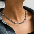 thumbnail image 3 of MEN CUBAN LINK CHAIN NECKLACE THICK CURB CHOKER TRENDY 14K White Gold JEWELRY CHUNKY LAYERING STATEMENT NECKLACES 7 MM, 3 of 5