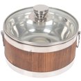 thumbnail image 1 of 1Pcs Seau Alimentaire Récipient en Acier Inoxydable avec Couvercle Forme Ronde pour Restaurant, 1 of 5