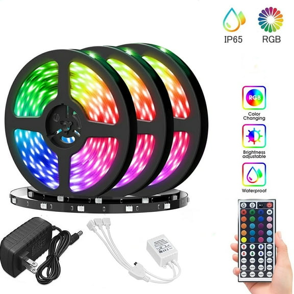 LED Strip Lights, 49.2ft Waterproof Tape Lights Color Changing 450 LEDs Light Strips Kit with Remote for Home Lighting Kitchen Bed Flexible Strip Lights for Home Bedroom Decoration