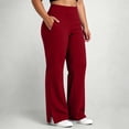 thumbnail image 2 of Plus Size Women’s Yoga Pants Elastic High Waist Casual Sweat Pants Side Split Relaxed Fits Workout Trousers with Pockets, 2 of 7