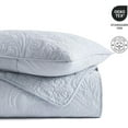 thumbnail image 4 of EVERGRACE 100% Cotton Paisley Quilt Set, Queen Size 3 Piece Set – Prewashed Lightweight Bedspread with 2 Shams, Soft & Breathable Matelasse Coverlet for All-Season Comfort, Pearl Blue, 4 of 8