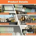 thumbnail image 3 of CATGOOD Over the Sink Dish Rack with Cabinet Doors , 31.5" L x 11.8" W x 33.5" H 2 Tier Stainless Steel Large Dish Drying Rack for Kitchen Counter, Black, 3 of 9