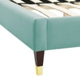 thumbnail image 6 of Platform Bed Frame, Full Size, Blue, Velvet, Modern Contemporary, Bedroom Master Guest Suite Room, 6 of 10