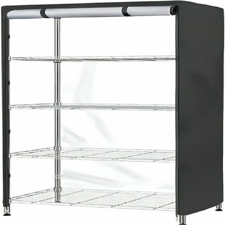 LAMIRO Waterproof Shelf Cover,Heavy Duty Dustproof Storage Wire Rack Covers,Outdoor Shelving Covers for Shelves with 36x18x72 in