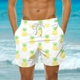 thumbnail image 2 of THDHVS Mens Swim Trunks,Swim Shorts Men,Summer Print Swim Trunks Stretchy Loose Fits with Pockets for Beach White, 2 of 6