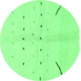 thumbnail image 1 of Ahgly Company Indoor Round Solid Emerald Green Modern Area Rugs, 5' Round, 1 of 4