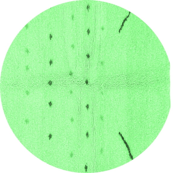 Ahgly Company Indoor Round Solid Emerald Green Modern Area Rugs, 5' Round