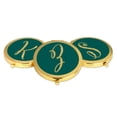 thumbnail image 4 of Koyal Wholesale Gold Compact Mirror Bridesmaid's Wedding Gift, Peacock Blue Jewel Tone , Monogram Letter Z, 1-Pack, 4 of 5