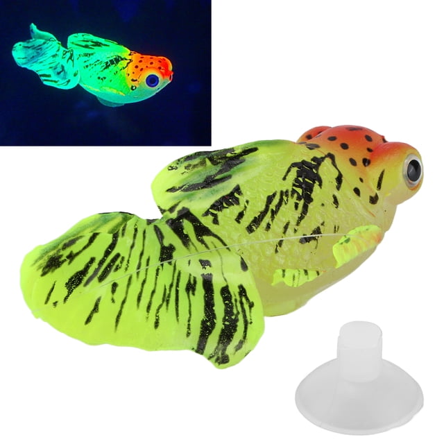 Fish Decoration, Aquarium Glowing Effect Silicone Simulation Gold Fish Fish Landscape Luminous Artificial Fish Ornament