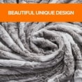 thumbnail image 3 of Cheer Collection Faux Fur Leaf Design Throw Blanket 60" x 70" - Marble Gray, 3 of 5