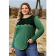 thumbnail image 3 of CASSIE LIZ Womens Tops Plus Size Long Sleeve Shirts Fall Crew Neck Dark Green Sweatshirts Fashion Lace Tee Loose Fit Tunics Winter Blouses Casual Pullovers XL 14W 16W, 3 of 6