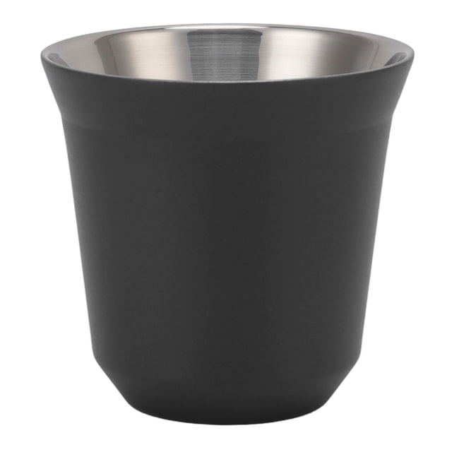 Taza de café de acero inoxidable 304 con aislamiento de doble pared, para café, té y camping, color negro, 80 ml