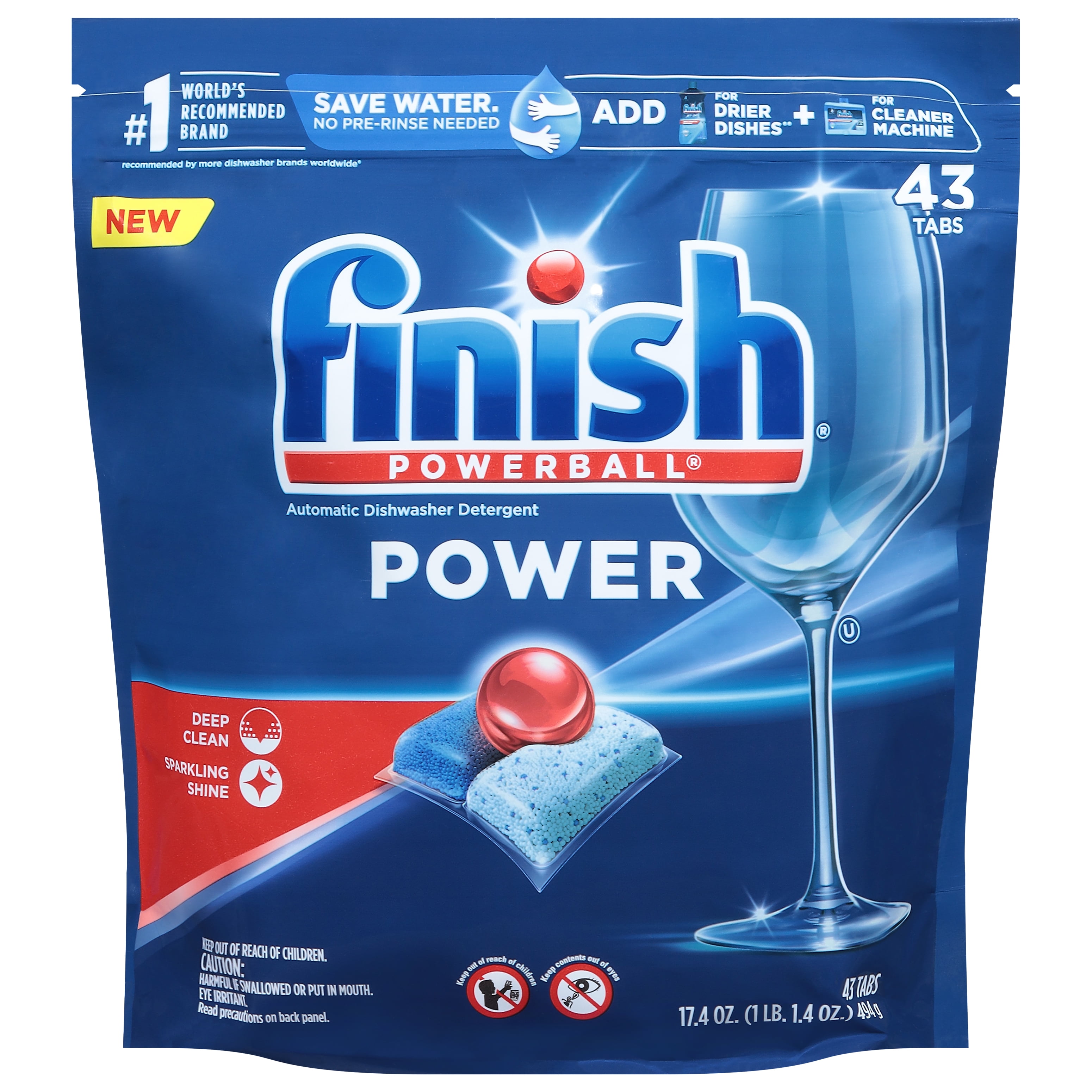 Finish Power - 43ct - Dishwasher Detergent - Powerball - Dishwashing Tablets - Dish Tabs