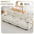 thumbnail image 4 of FFH 116" Apartment Sofa, Cozy Chenille 3 Seater Modular Cloud Couch, 2 Round Pillows, Beige, 4 of 12