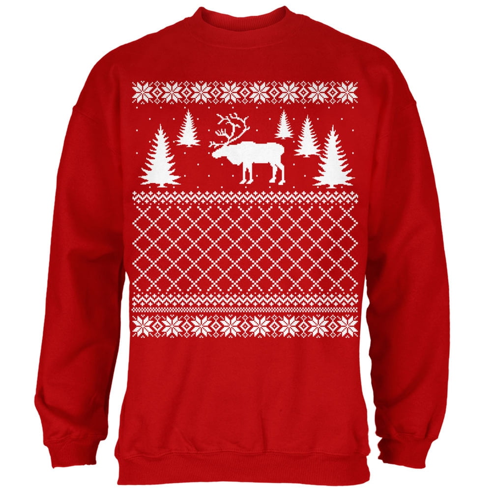 Animal World Elk Deer Ugly Christmas Sweater Red Adult Sweatshirt