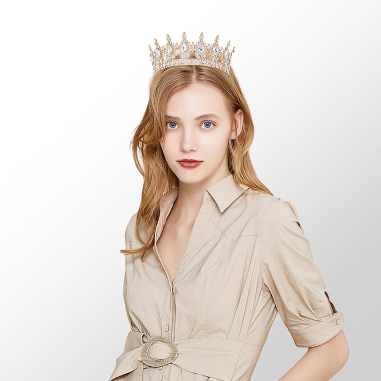 Crown for Women, KC Gold Rhinestone Queen Crown, Elegant  display picture 3